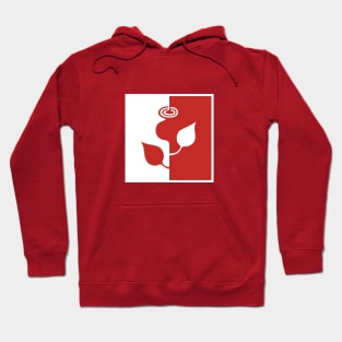 Flower, red and white abstraction Hoodie